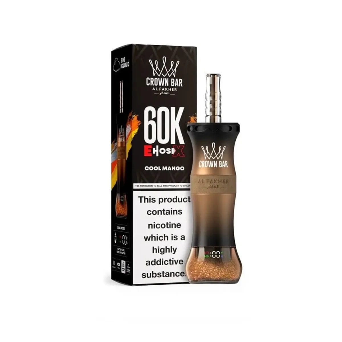 Al Fakher Crown Bar E Hose X 60000 Puffs In UAE Cool Mango