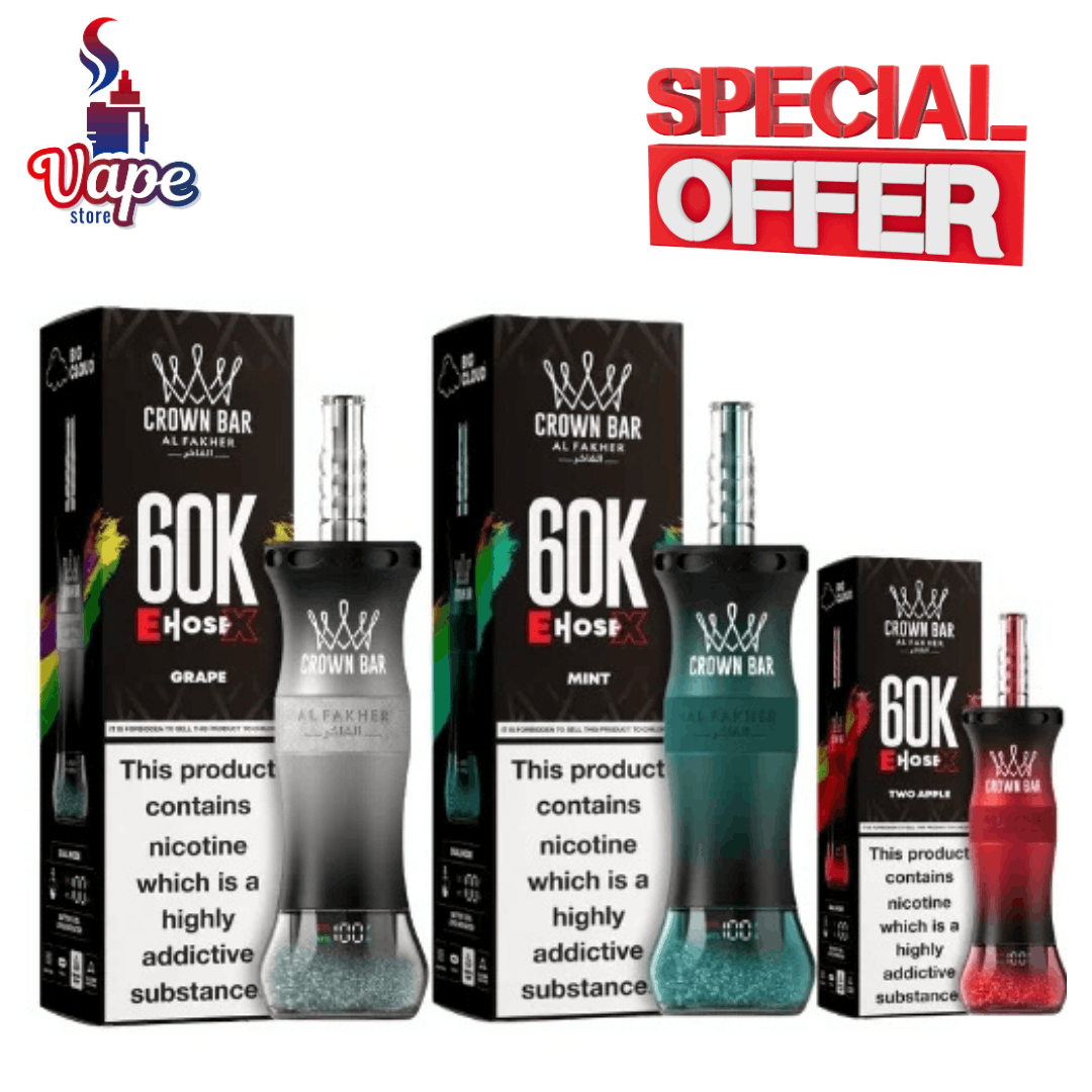 Al Fakher Crown Bar E Hose X 60000 Puffs In UAE
