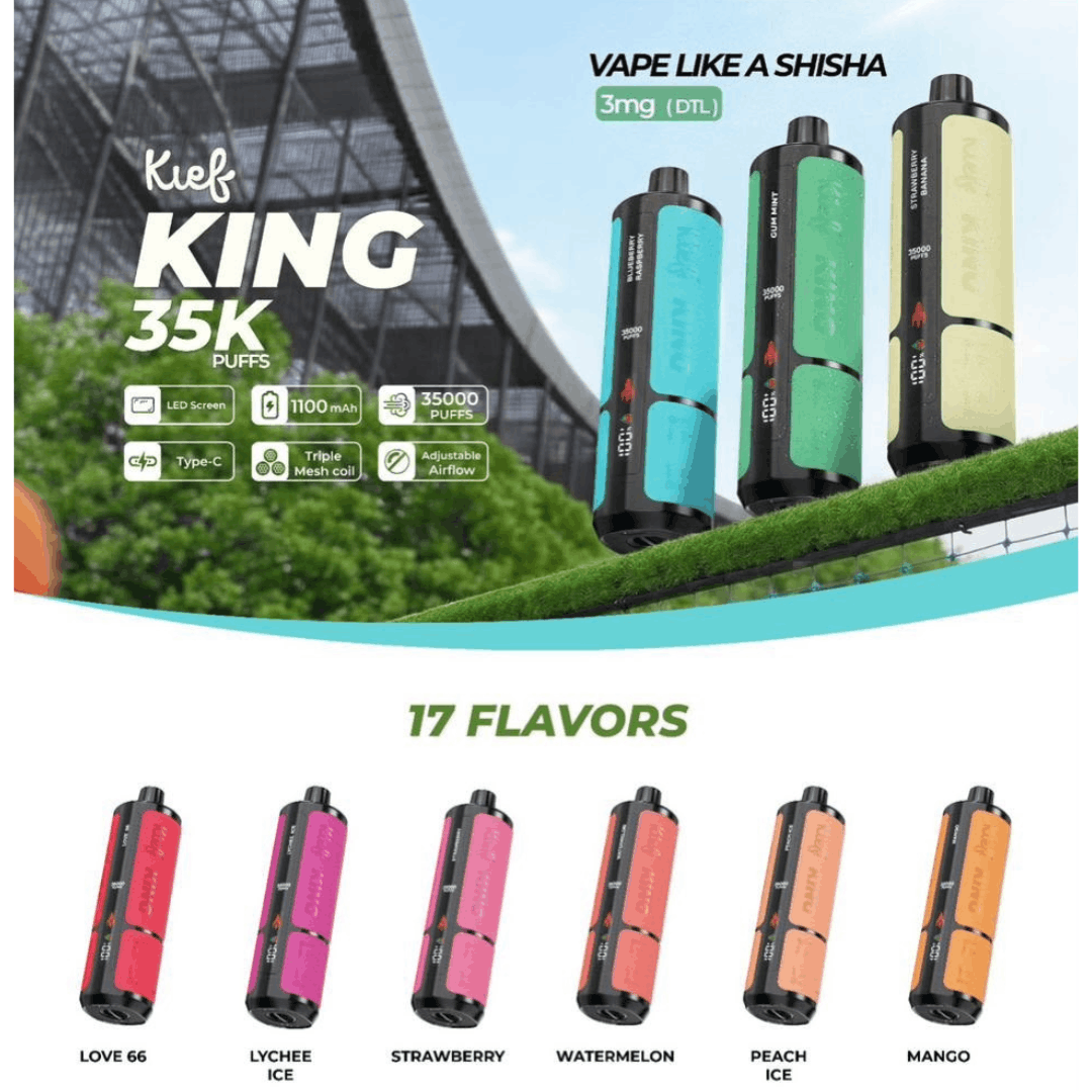 KIEF KING DISPOSABLE VAPE 3MG 35000 PUFFS