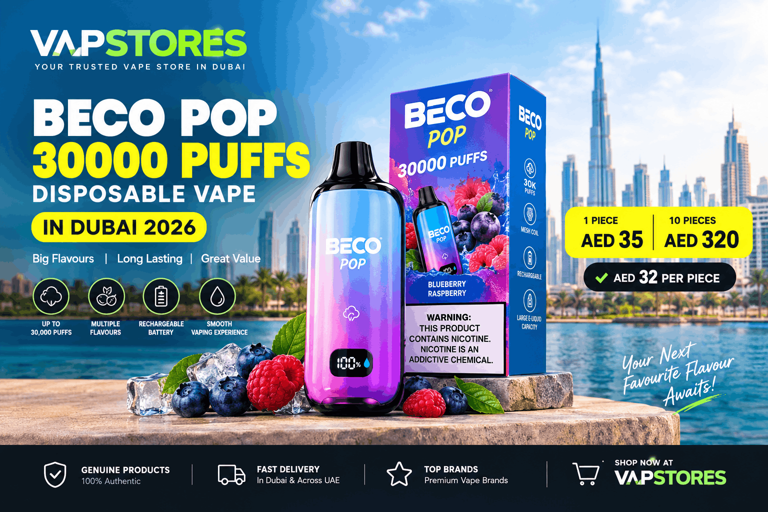 BECO POP 30k Puffs Disposable Vape in Dubai 2026