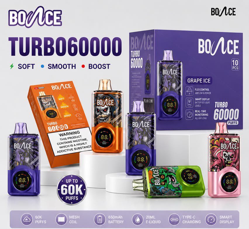 BOUNCE TURBO 60000 PUFFS Disposable Vape in Dubai