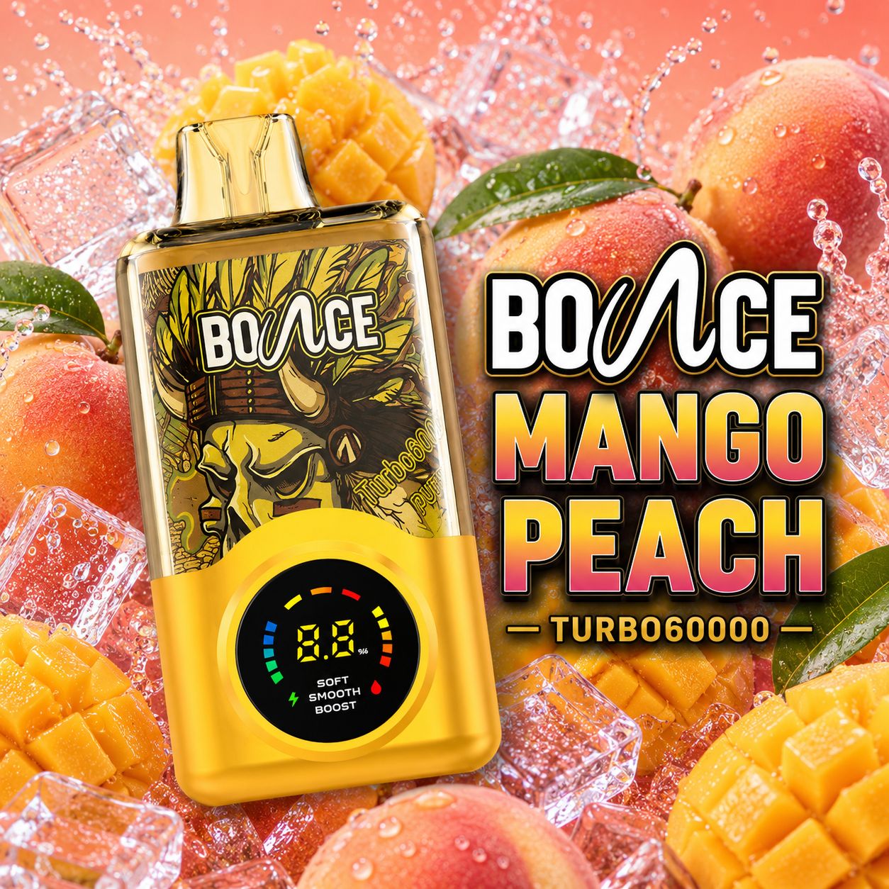 BOUNCE TURBO 60000 PUFFS DISPOSABLE VAPE MANGO PEACH