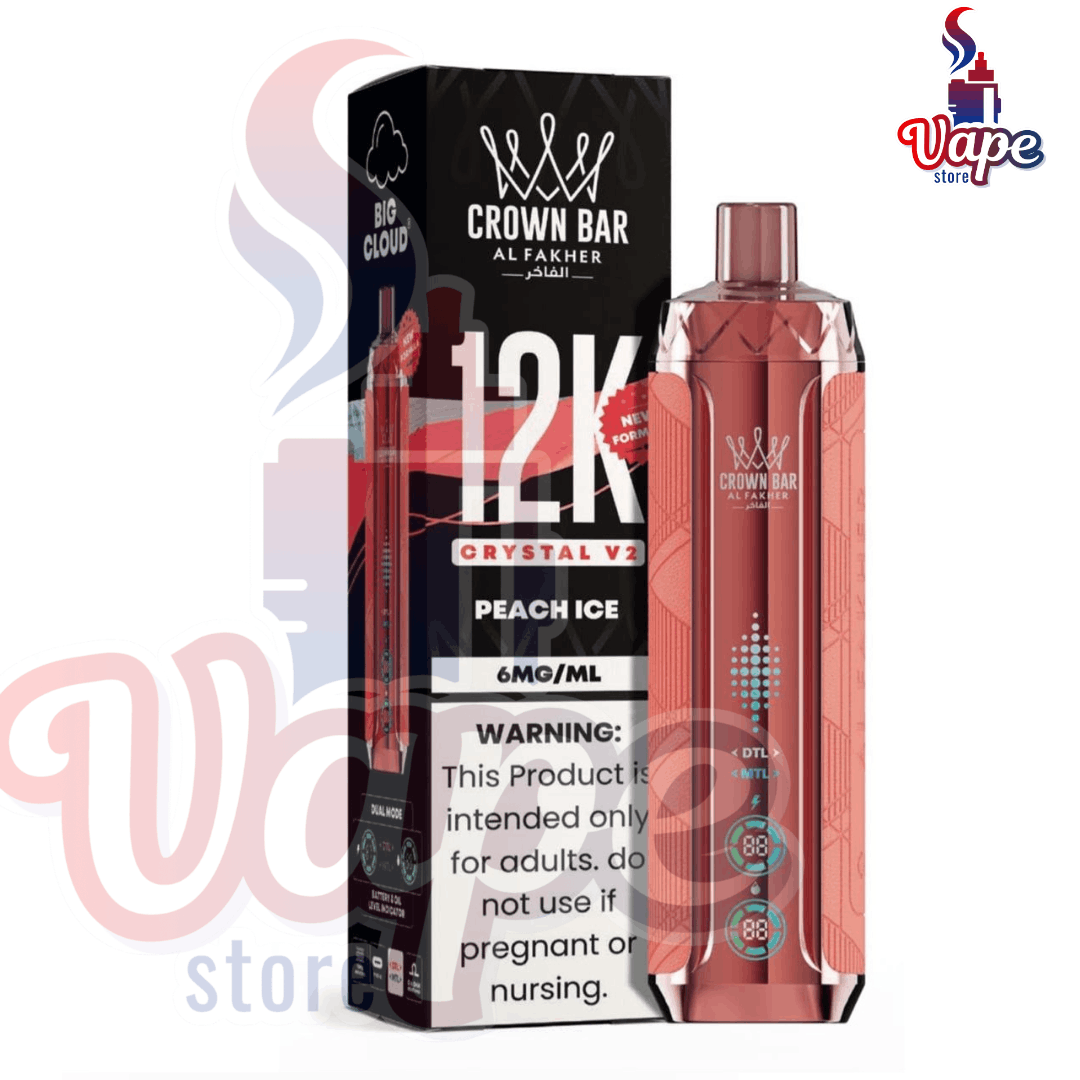 AL FAKHER CROWN BAR CRYSTAL V2 12000 PUFFS PEACH ICE