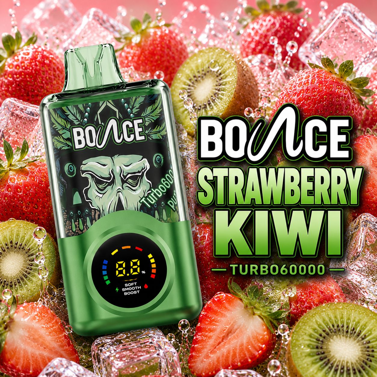 BOUNCE TURBO 60000 PUFFS DISPOSABLE VAPE STRAWBERRY KIWI