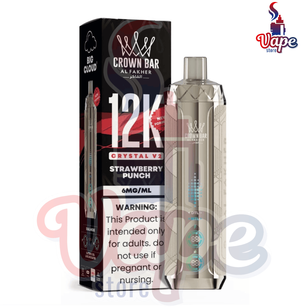 AL FAKHER CROWN BAR CRYSTAL V2 12000 PUFFS STRAWBERRY PUNCH