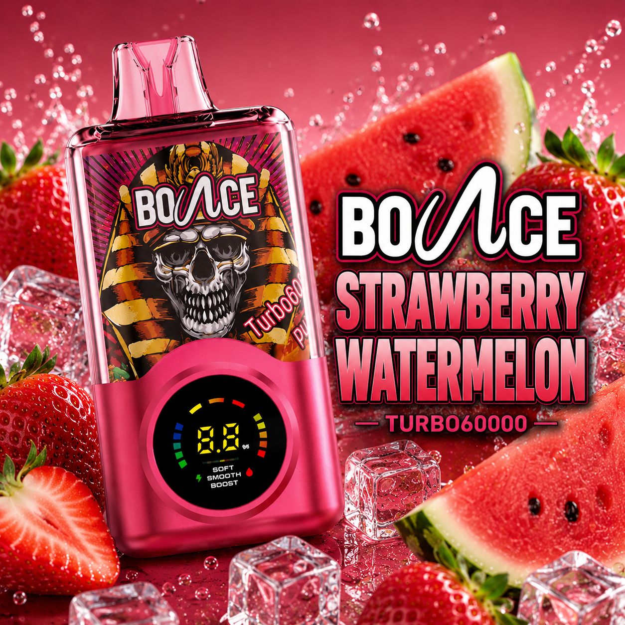 BOUNCE TURBO 60000 PUFFS DISPOSABLE VAPE STRAWBERRY WATERMELON
