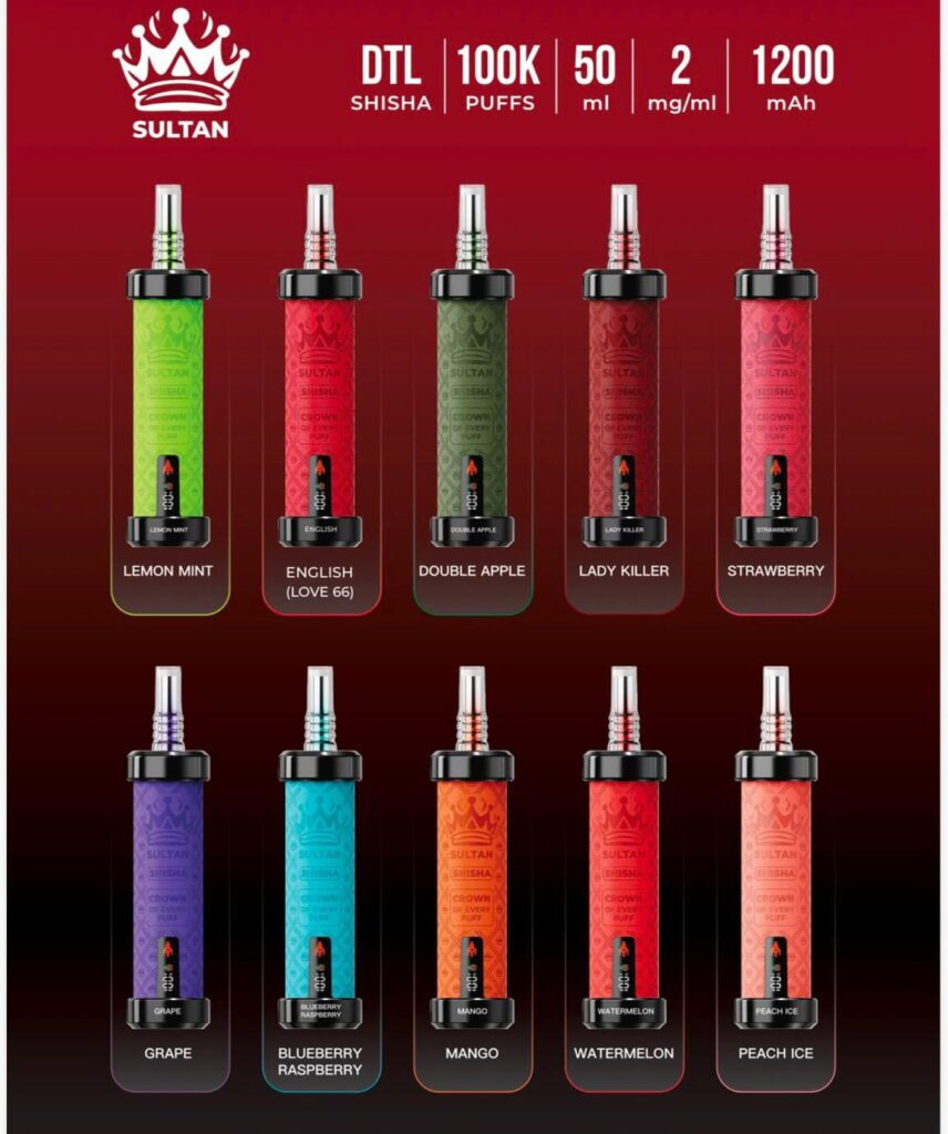 SULTAN SHISHA 100K PUFFS DISPOSABLE VAPE IN DUBAI