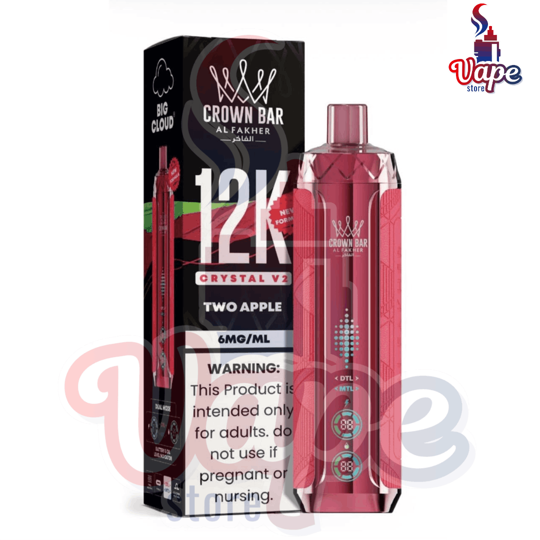 AL FAKHER CROWN BAR CRYSTAL V2 12000 PUFFS TWO APPLE