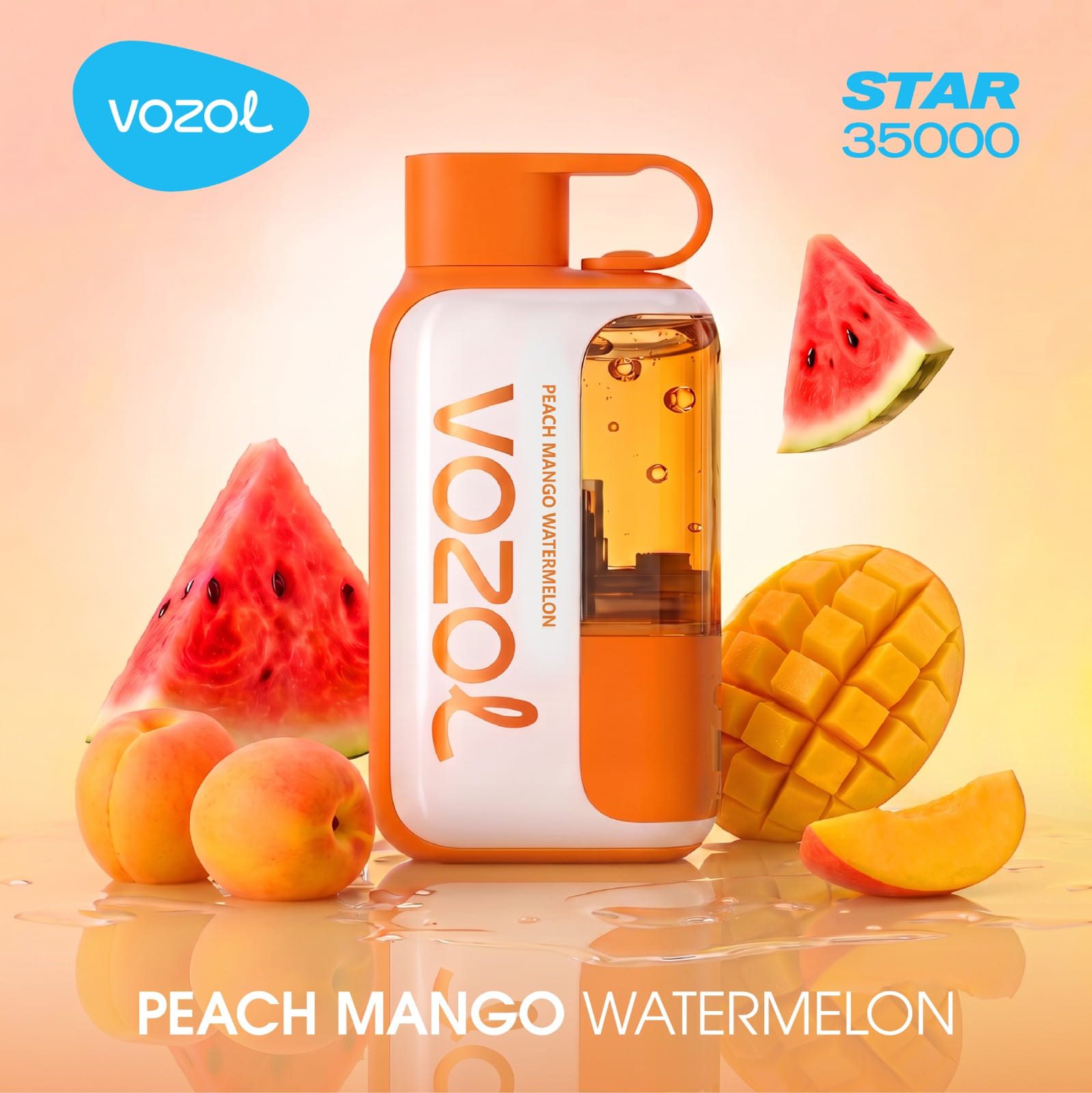 VOZOL STAR 35000 PUFFS DISPOSABLE VAPE PEACH MANGO WATERMELON