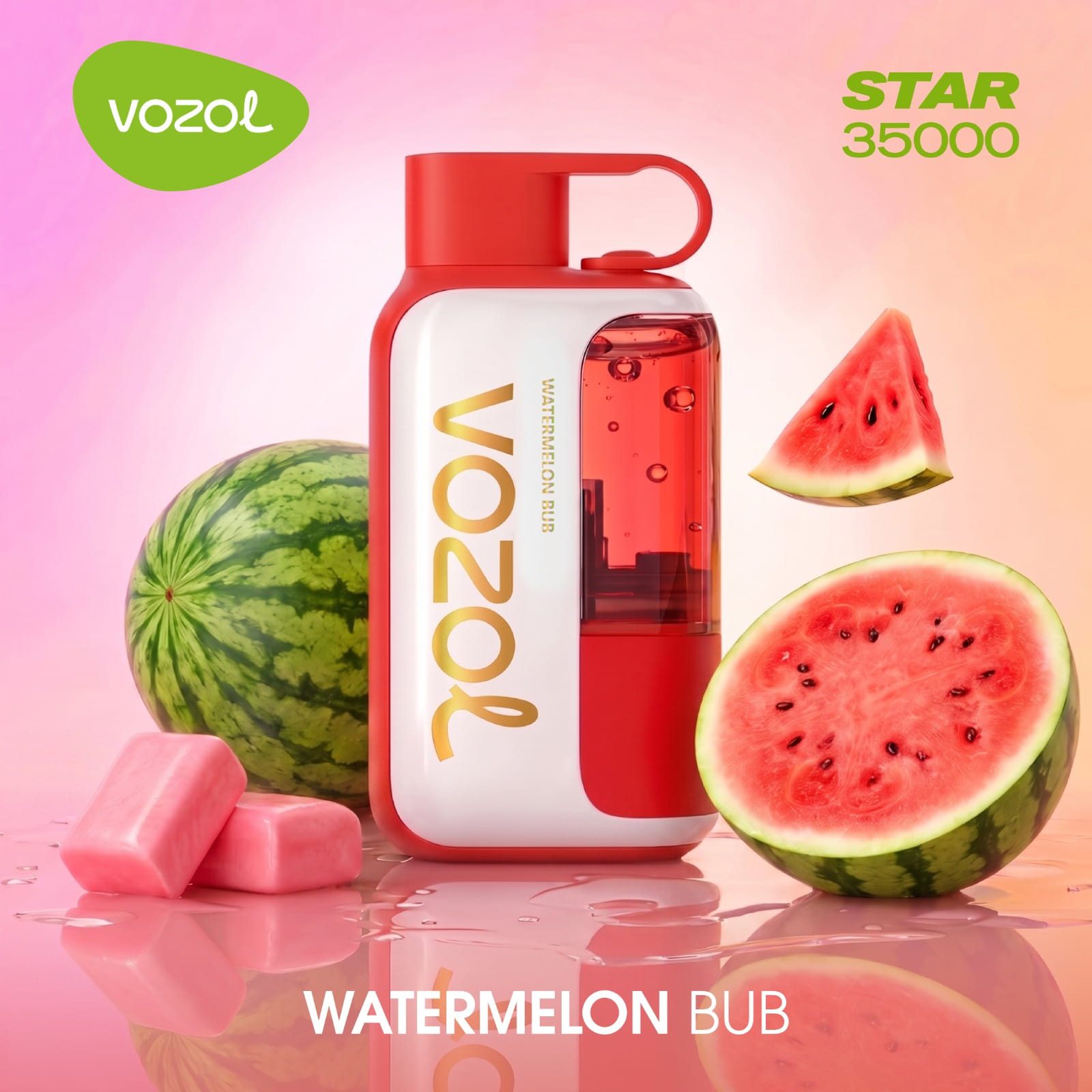 VOZOL STAR 35000 PUFFS DISPOSABLE VAPE WATERMELON BUB